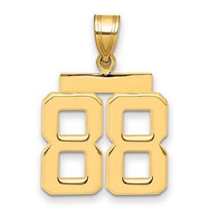 14k Yellow Gold, Athletic Collection Medium Polished Number 88 Pendant